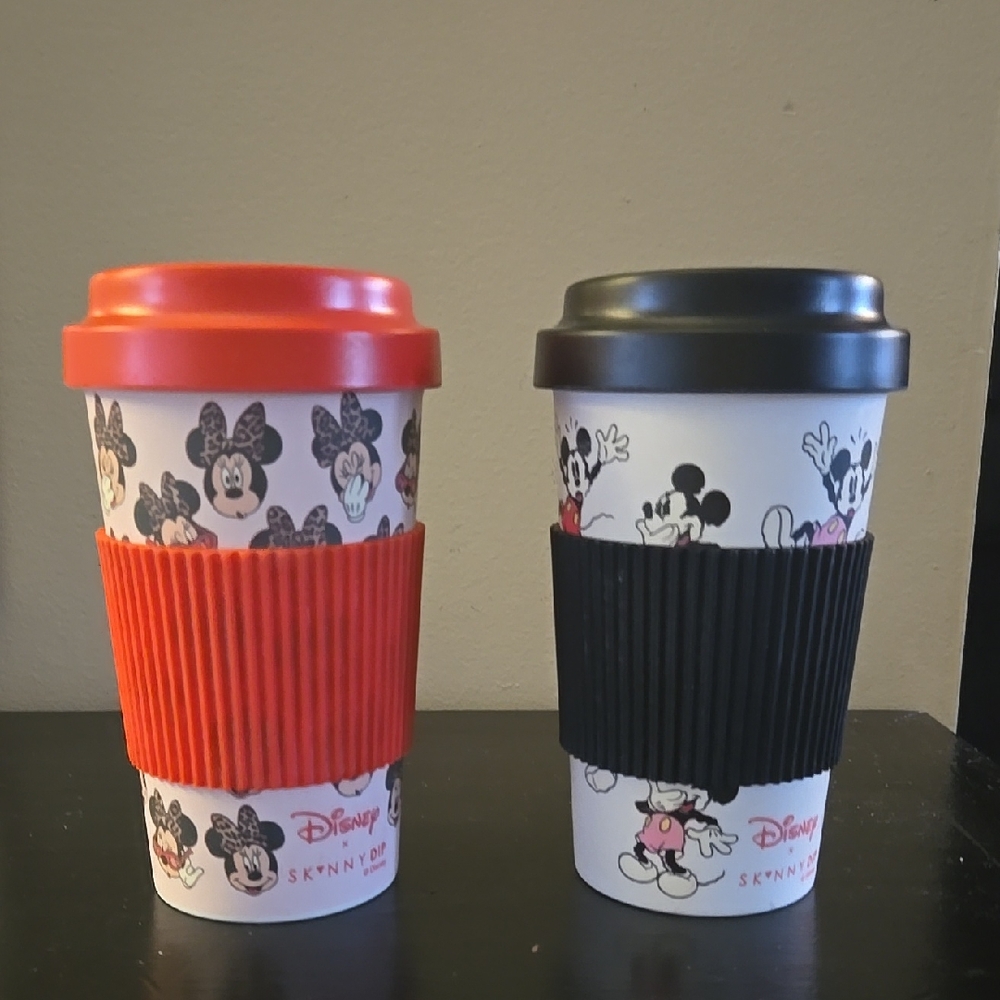 Disney Minnie and Mickey Travel Mugs - Red and Black